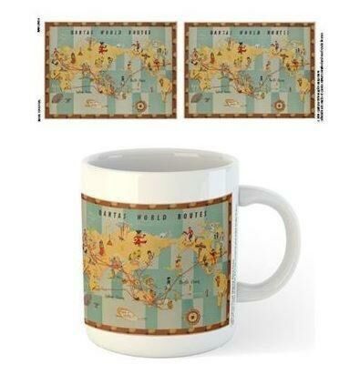 Qantas 1950's Route Map by Anna Drew Ceramic 300ml Coffee Tea Mug Cup