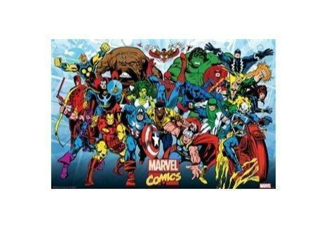Marvel Comics Retro Running Rolled Poster Print Decorative Wall Hanging 610mm x 915mm Slot #42