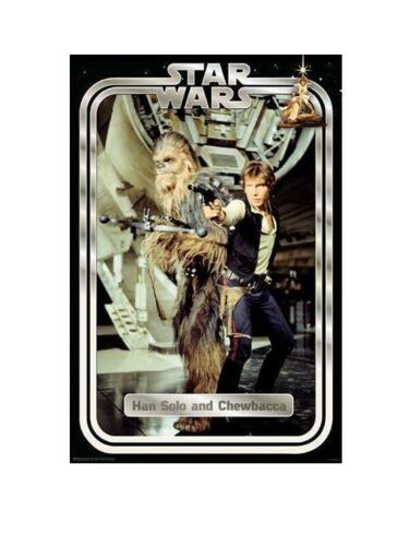 Star Wars Han Solo & Chewbacca Chewie Movie Rolled Poster Print Decorative Wall Hanging 610mm x 915mm Slot #62
