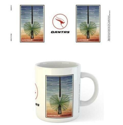 Qantas Australia Astral Grass Tree Design 300ml Coffee Tea Mug Cup