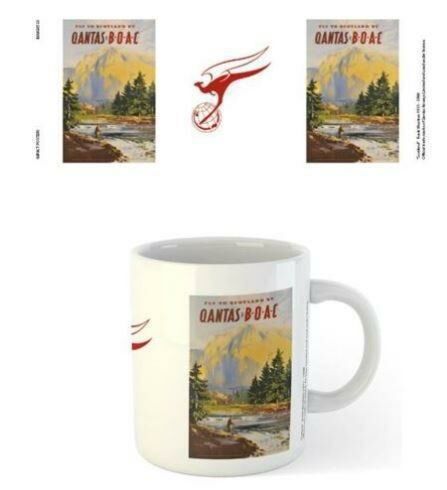 Qantas Australia B.O.A.C Fly To Scotland Design 300ml Coffee Tea Mug Cup