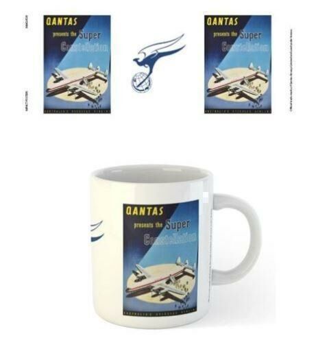 Qantas Australia Super Constellation Blue Design 300ml Coffee Tea Mug Cup