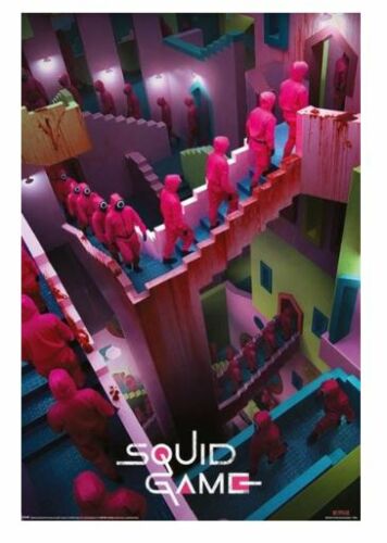 Squid Game Crazy Stairs Rolled Poster Print Decorative Wall Hanging 610mm x 915mm Slot #64