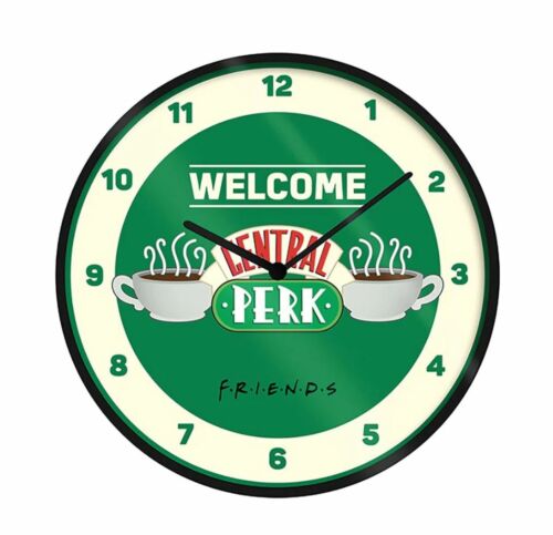 Friends TV Show Central Perk Coffee Shop Green Wall Clock Analogue Time 
