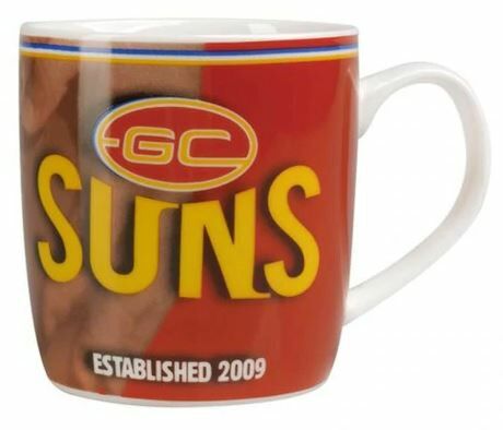 Gold Coast Suns AFL Coffee Mug Tea Ceramic In Clear Box