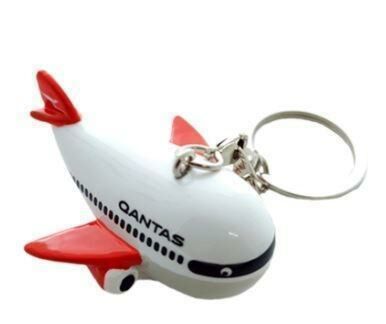 Qantas Australia 3D Kingsy Plane Keyring Key Ring Aviation Airline Kangaroo 