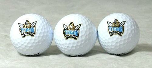 Gold Coast Titans NRL Logo Set of 3 Golf Balls