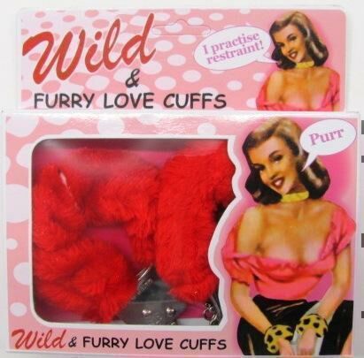 Wild and Fury Red Love Hand Cuffs Naughty Adult Sex Gift Idea