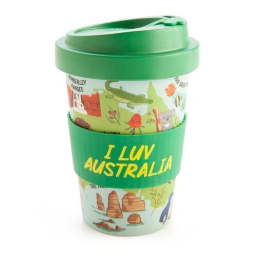 Eco To Go Bamboo I Luv Australia 470ml Travel Mug Keep Cup Coffee Tea 
