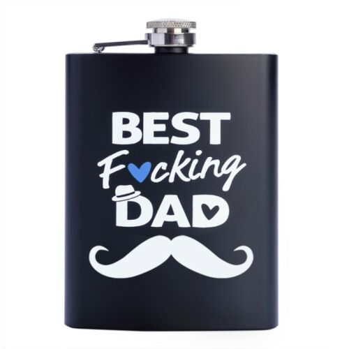 Best F*cking Dad 235mL Stainless Steel Black Hip Flask 