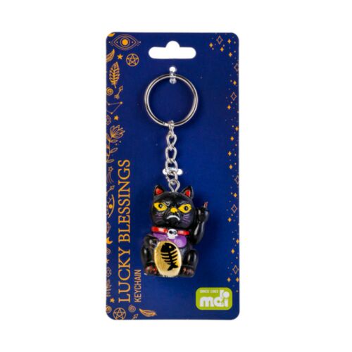 Rude Lucky Cat Flipping You Off Keyring Key Chain