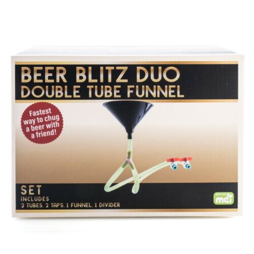 Beer Blitz Duo Double Tube Funnel Beer Bong With Valves To Control The Flow 