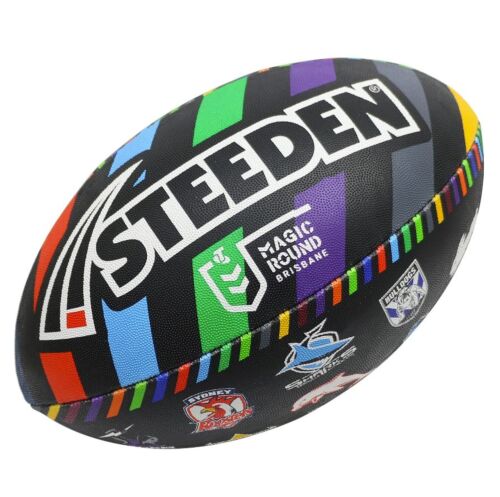 Steeden NRL Rugby League 2024 Magic Round Full Size 5 Large Supporter Football Ball Footy