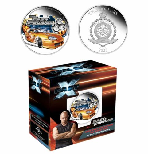 2023 The Fast & The Furious $2 Brian O'Conner's Toyota Supra 1oz Silver Proof Coloured Coin