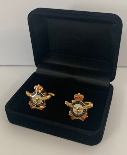The Royal Australian Army 20mm Gold Plated Full Colour Enamel Cuff Links In Box