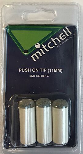 Mitchell 11mm Push On Pool Cue Tips 3 Pack Billard Cue