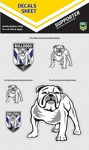 Canterbury Bulldogs NRL Logo Set of 5 UV Car Decal Sticker Stickers Sheet iTag
