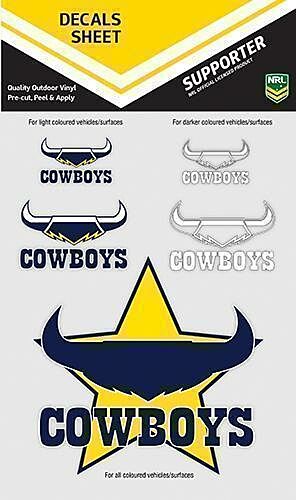 North Queensland Cowboys NRL Logo Set of 5 UV Car Decal Sticker Stickers Sheet iTag