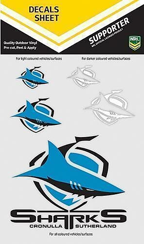 Cronulla Sharks NRL Logo Set of 5 UV Car Decal Sticker Stickers Sheet iTag