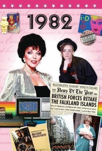 1982 Time Of Your Life - A Fabulous Visual History Of A Very Special Year - Deluxe Greeting Card & Full Length DVD Birthday