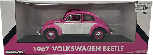 1967 Volkswagen Beetle VW Beetle Pink & White Model Car 1:18 Scale Model Car
