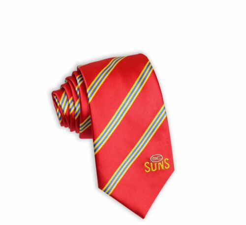 Gold Coast Suns Thin Striped Neck Dress Tie Mens AFL Logo Mens