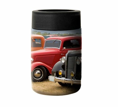 Lineup Classic Cars Stainless Steel Double Wall BPA Free Metal Beer Holder Can Cooler