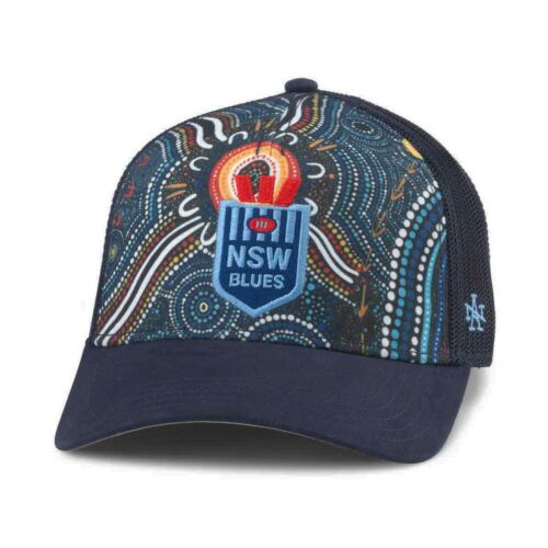 New South Wales NSW Blues 2024 NRL State of Origin SOO Indigenous Navy Valin Trucker Cap Hat