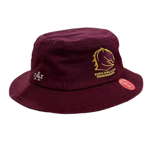 Brisbane Broncos NRL Team Logo Adults Unisex Twill Bucket Hat