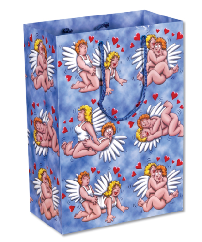Banging Cupid's Naughty Angels Cartoon Paper Bag With Glossy Finish 18+ Adults only