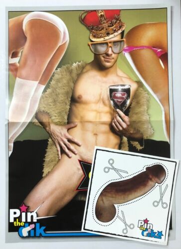 Pin The Dik On The Hunk Game Dick Penis Pecker Willy Novelty 18+ Adults Only Party Game
