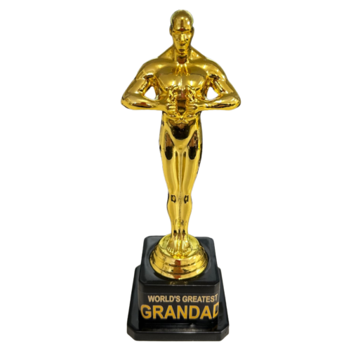 World's Greatest Grandad Mini Trophy 18cm Gold Plastic Novelty Award
