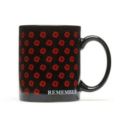 Poppy Recollections Remember 330ml Black Coffee Tea Mug Cup