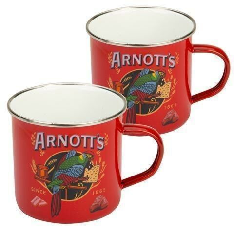 Arnott's Biscuits Set of 2 Enamel Mugs 9cm - Iconic Brands of Australia