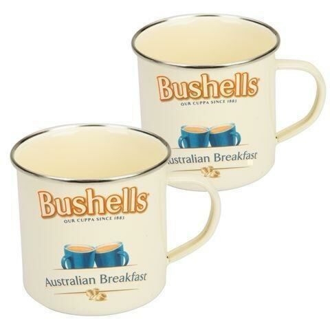 Bushells Tea Set of 2 Enamel Mugs 9cm - Iconic Brands of Australia