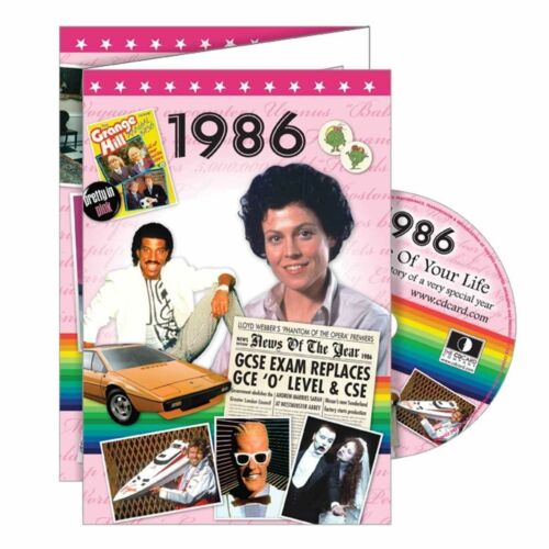 1986 Time Of Your Life - A Fabulous Visual History Of A Very Special Year - Deluxe Greeting Card & Full Length DVD Birthday