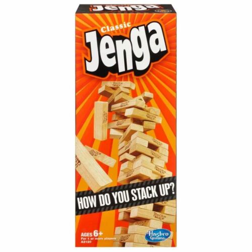 Jenga Classic Tower Stacking Game Genuine Hardwood Blocks Ages 6+