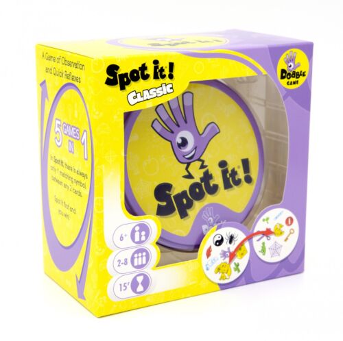 Spot It Classic Fast Paced Family Friendly Board Game Ages 7+