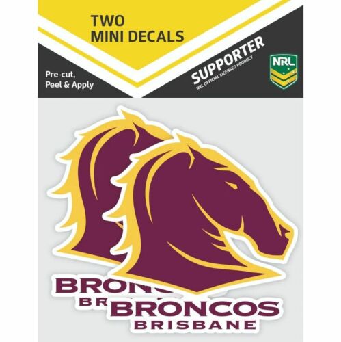 Brisbane Broncos NRL Set of 2 Mini Decals Car Stickers itag