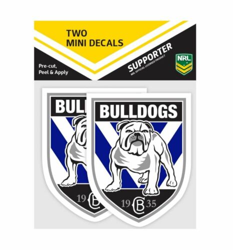 Canterbury Bulldogs NRL Set of 2 Mini Decals Car Stickers itag