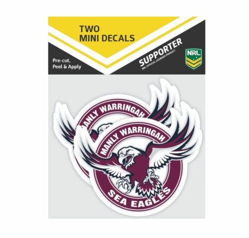 Manly Sea Eagles NRL Set of 2 Mini Decals Car Stickers itag