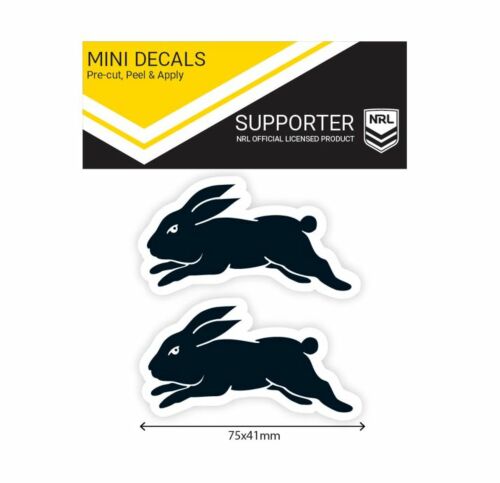 South Sydney Rabbitohs NRL Set of 2 Mini Decals Car Stickers itag