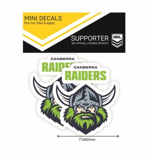 Canberra Raiders NRL Set of 2 Mini Decals Car Stickers itag