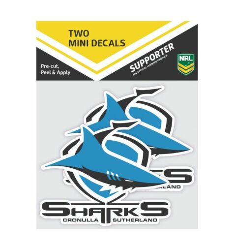 Cronulla Sharks NRL Set of 2 Mini Decals Car Stickers itag