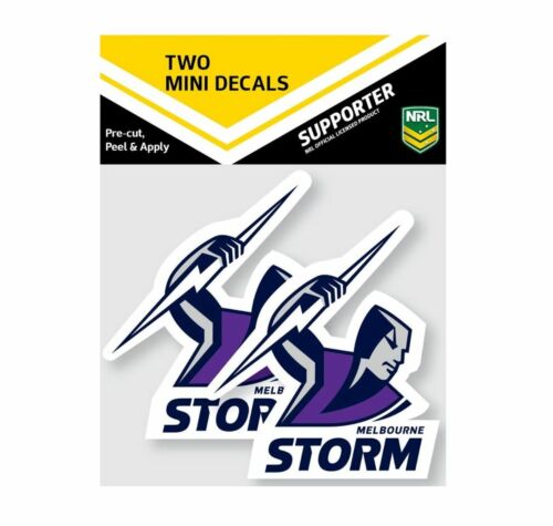 Melbourne Storm NRL Set of 2 Mini Decals Car Stickers itag