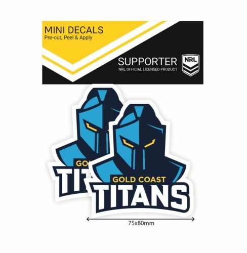 Gold Coast Titans NRL Set of 2 Mini Decals Car Stickers itag