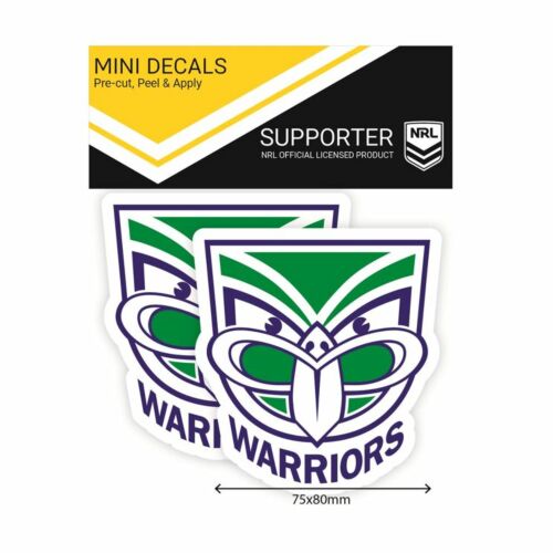 New Zealand Warriors NRL Set of 2 Mini Decals Car Stickers itag