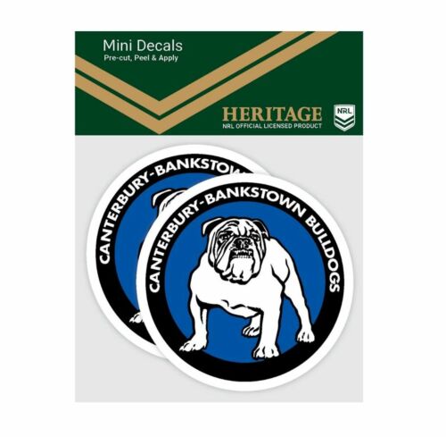 Canterbury Bulldogs NRL Set of 2 Mini Heritage Logo Decals Car Stickers 