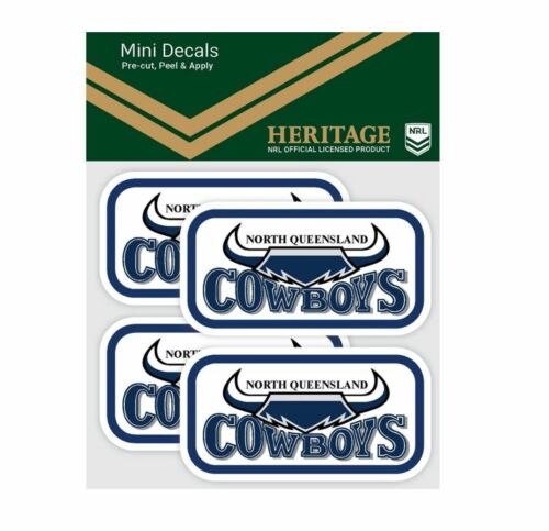 North Queensland Cowboys NRL Set of 2 Mini Heritage Logo Decals Car Stickers 