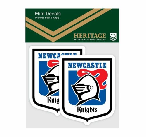 Newcastle Knights NRL Set of 2 Mini Heritage Logo Decals Car Stickers 